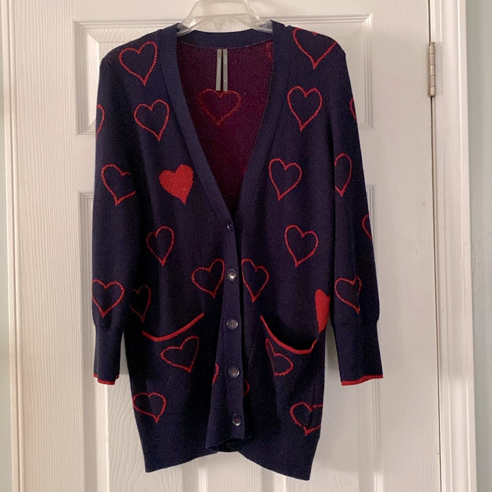 Anthropologie heart cardigan